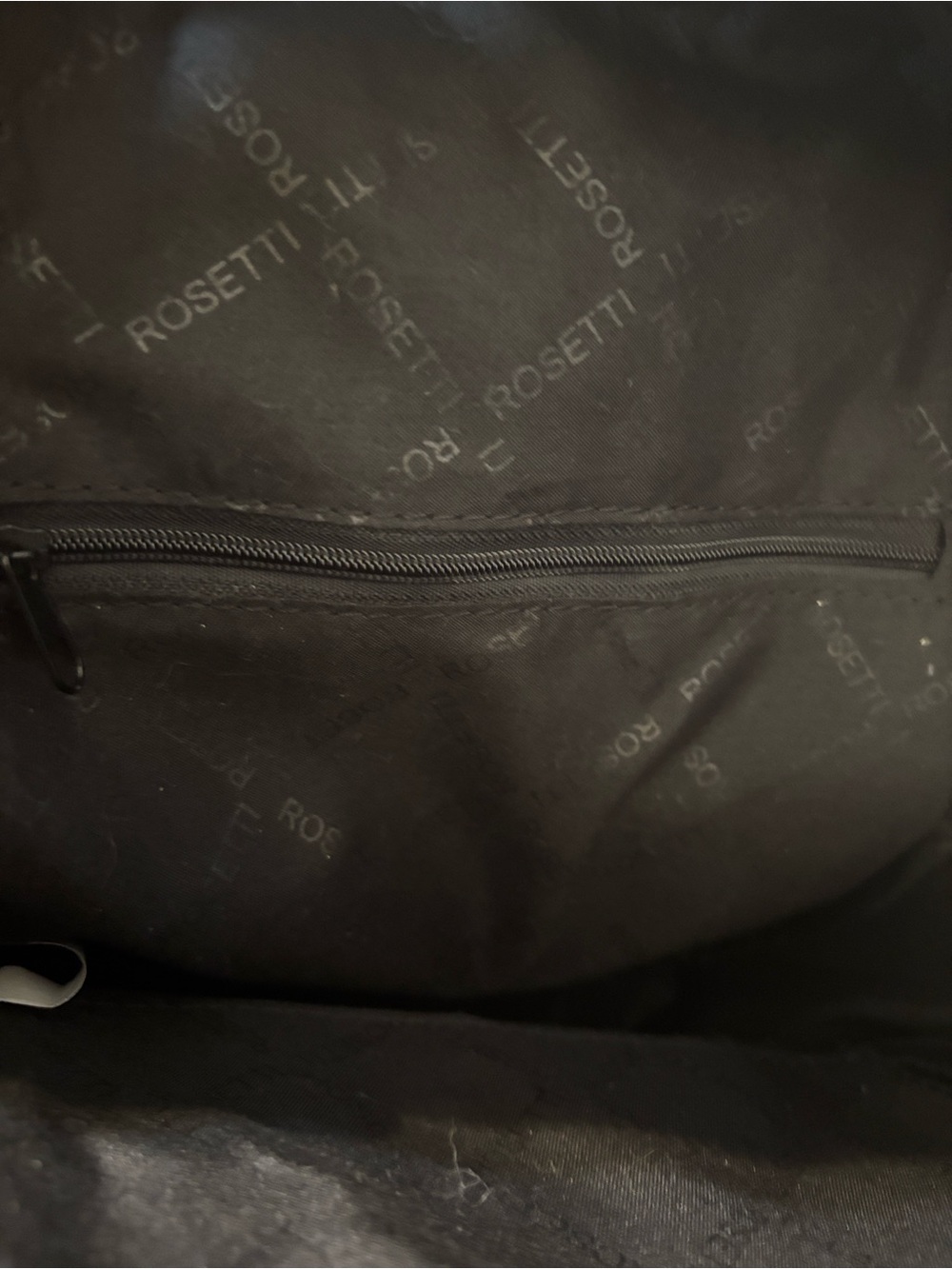 Rosetti Black Mini Faux-Leather Backpack with Gold Accents - Picture 6 of 7
